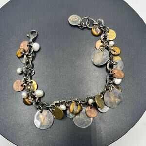 Silpada Sterling Silver Brass
Copper Pearl Cha Cha Style Charm Bracelet B1853